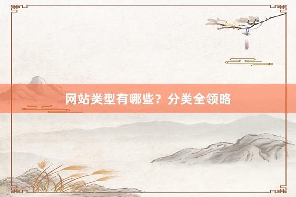 网站类型有哪些？分类全领略